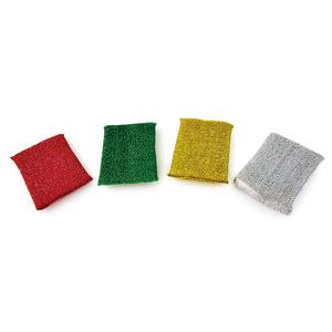 Kitchen Stainless Steel Wire Sponge Scourer Metal Cleaning Sponge Polyester Scouring Pad Washing Scrubber For Kitchen