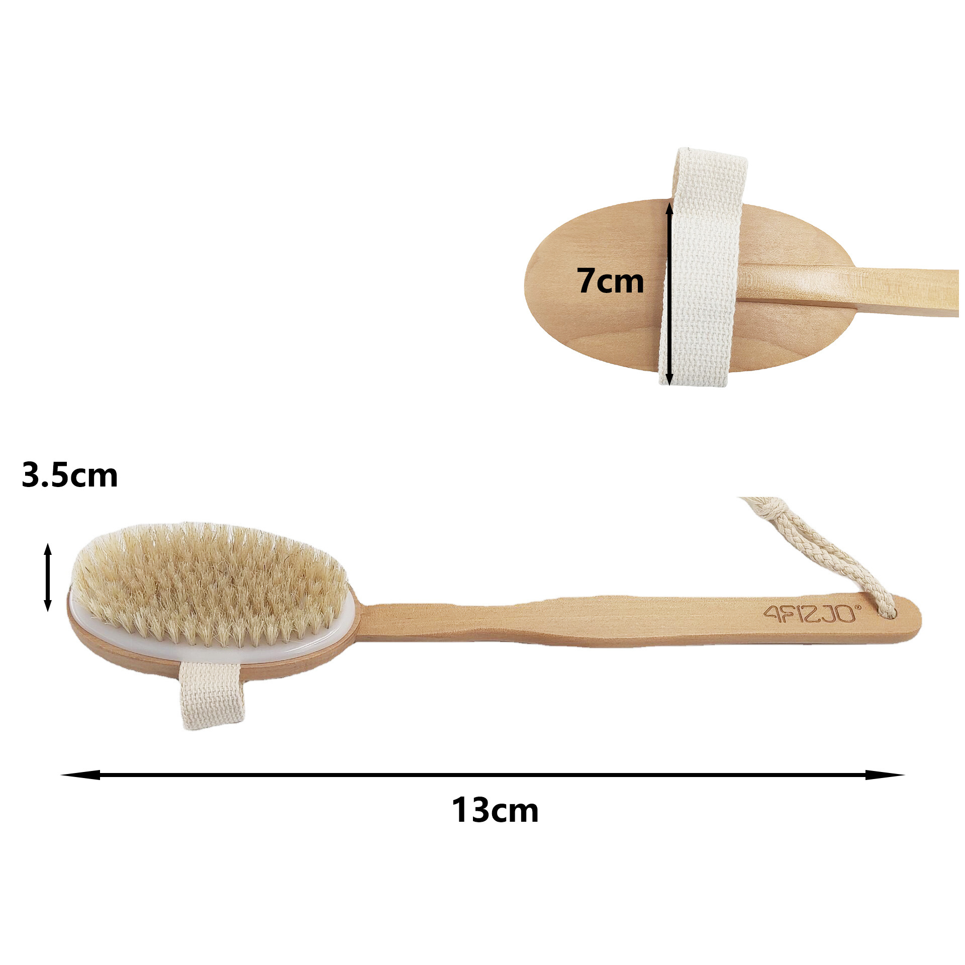 Shower Wooden Bath Brush with Soft and Stiff Bristles Back Scrubber Long Handle Body Scrubs for Body Shower Back and Feet Women