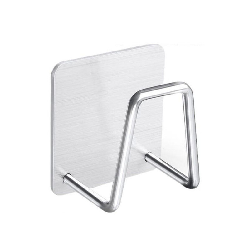 304 Stainless Steel Adhesive Dish Sponge Holder for Kitchen Sink Accessories