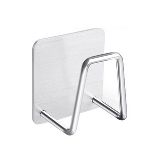 304 Stainless Steel Adhesive Dish Sponge Holder for Kitchen Sink Accessories