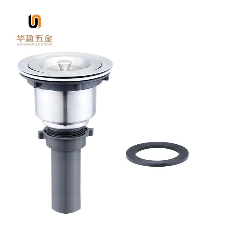 Stainless Steel Filter Food Drain Kitchen channel Drain with Garbage Srainer Basket and Sealing Lid