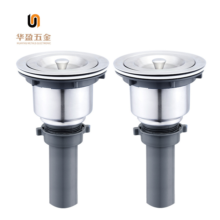 Stainless Steel Filter Food Drain Kitchen channel Drain with Garbage Srainer Basket and Sealing Lid