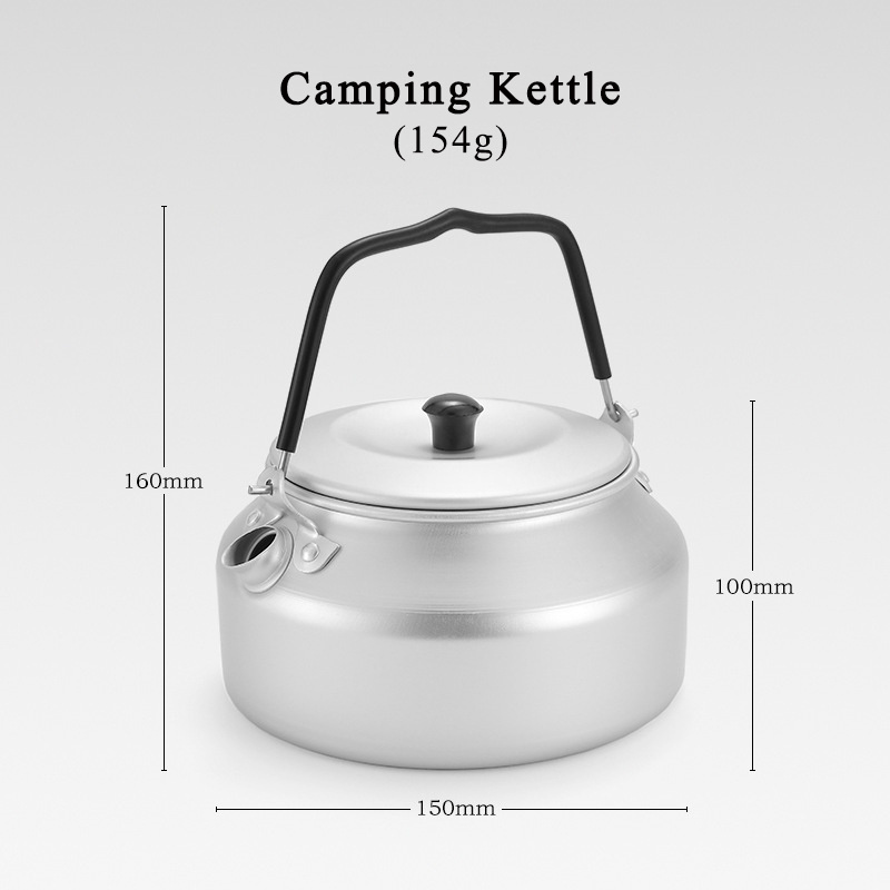 Portable Lightweight Aluminium Camping Kettle Durable and Portable Camp Tea Pot Ideal for Bushcraft and Outdoor Campfire Use