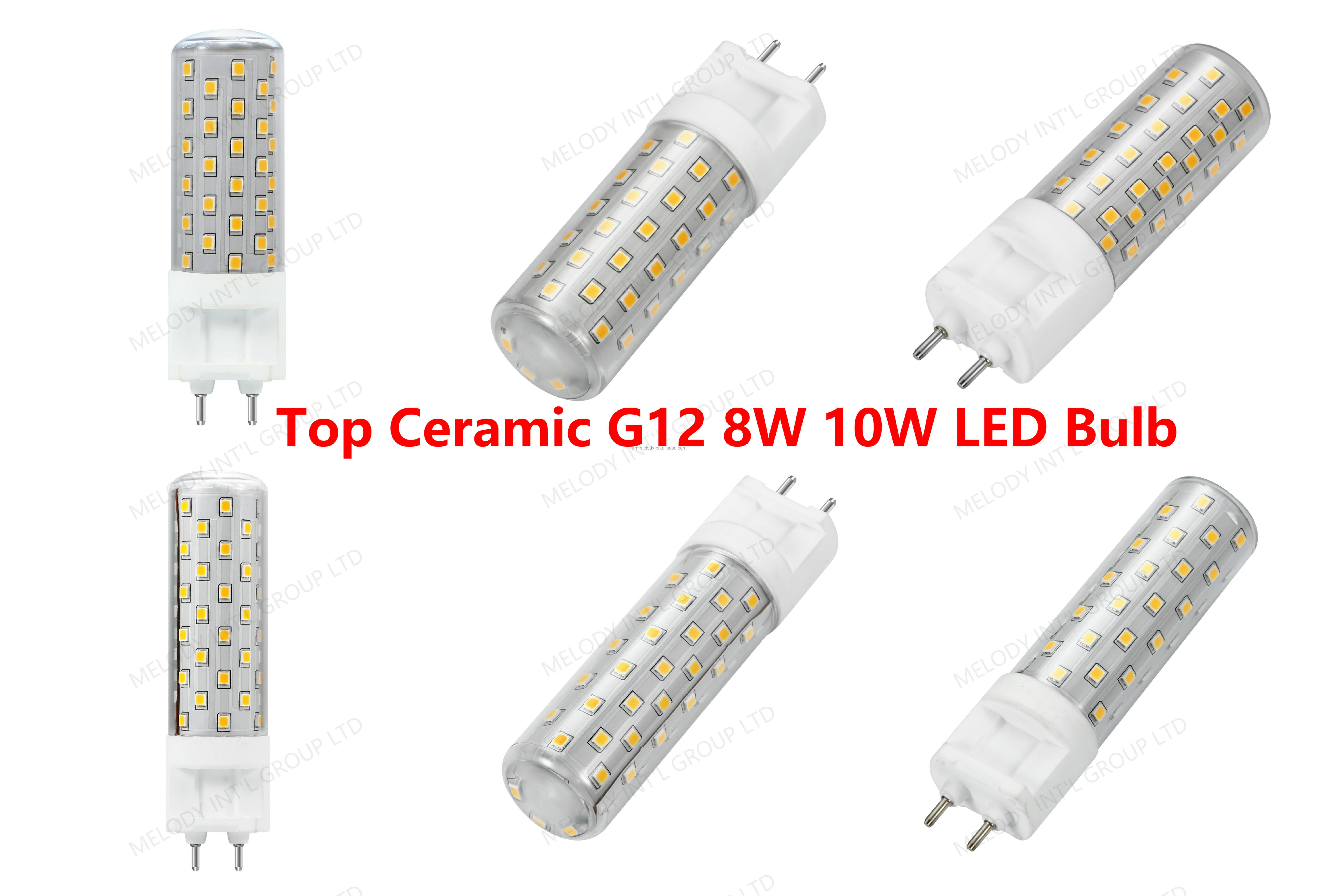 Top Ceramic 8W 10W G12 T30 LED corn bulb E27  E12 E14  B22 base Dimmable 220v 230V Light lamp 110V 120V 277V AC no Flicker free