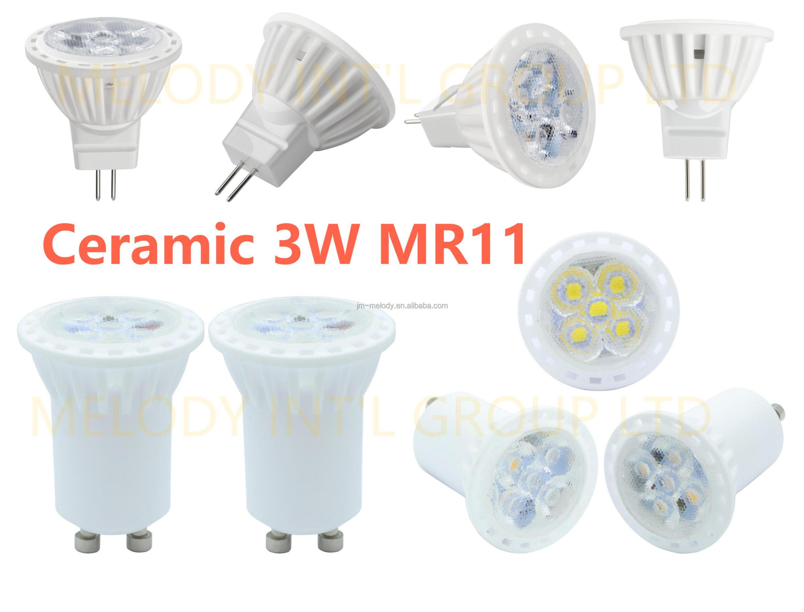 Ceramic 3W GU4 MR11 LED spotlight 12V AC/DC Small size high brightness mr11 led 3x1 spot light bulb Lamp Garden using