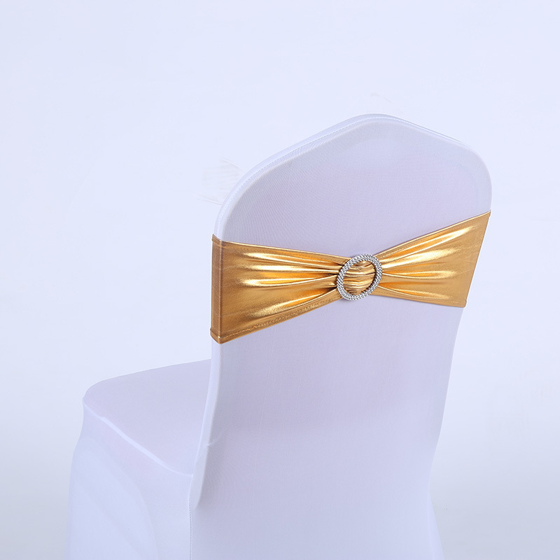 Wholesale Elastic Gilding chair blue sashes chair sashes Spandex slide buckle chair sashes hood With Plastic Buckle wedding