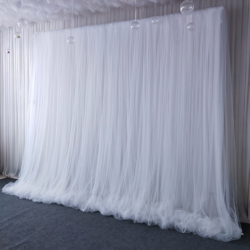 Hot Sale Wholesale Wedding Background Tulle Background Cloth Wedding Decoration Materials Backdrop For Wedding Decoration