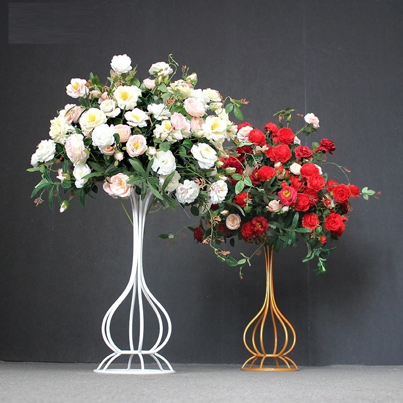 Metal Table Decorations Gold Flower Ball Stands Wedding Centerpieces Weddings Red Carpet Road Guide Iron Geometric Floral Holder