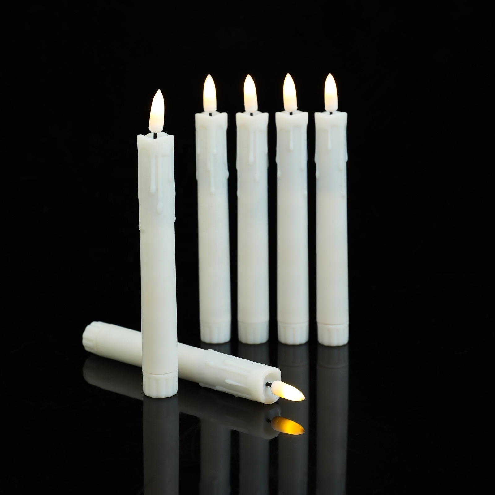 Flickering Flameless Candles Pillar New Flameless Led Candles Light Wax Paraffin Wickless Battery Candle with Bullet Flame Wick