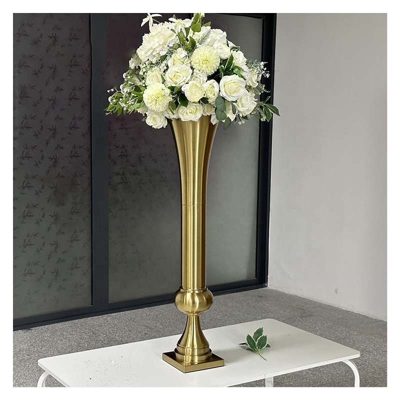 High Quality Wholesale Tall Gold Vase Centerpieces for Wedding Decor