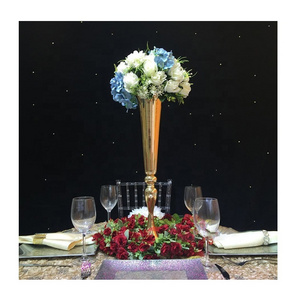 High Quality Wholesale Tall Gold Vase Centerpieces for Wedding Decor