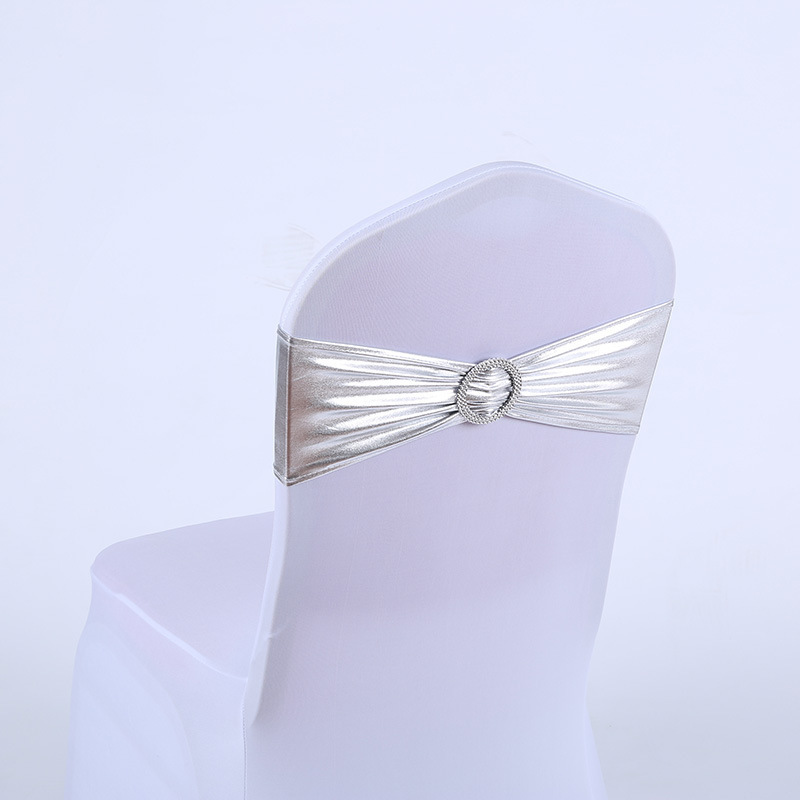 Wholesale Elastic Gilding chair blue sashes chair sashes Spandex slide buckle chair sashes hood With Plastic Buckle wedding