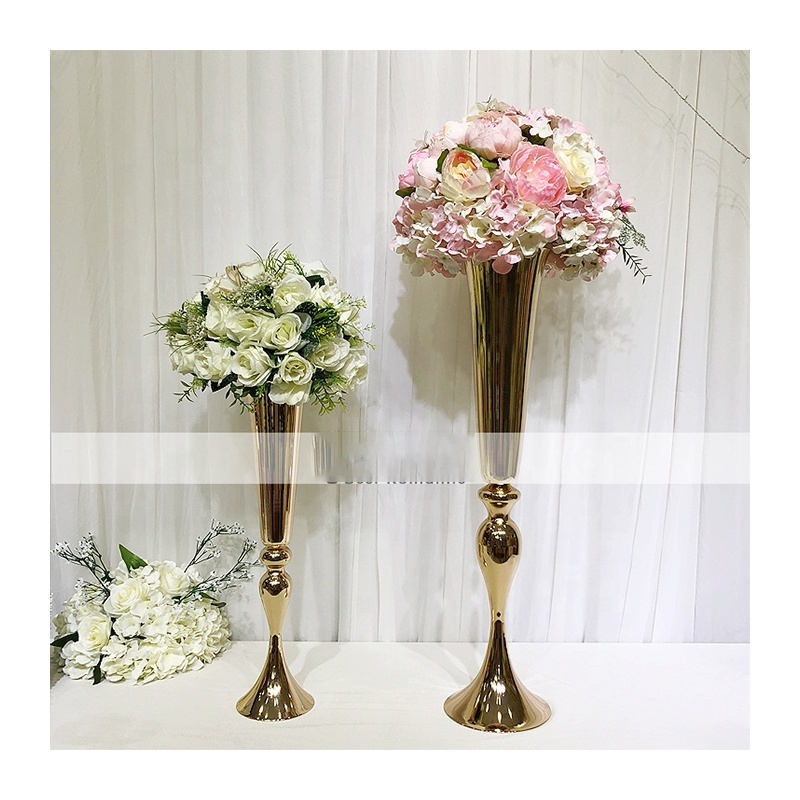 High Quality Wholesale Tall Gold Vase Centerpieces for Wedding Decor