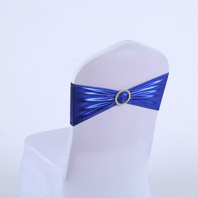 Wholesale Elastic Gilding chair blue sashes chair sashes Spandex slide buckle chair sashes hood With Plastic Buckle wedding