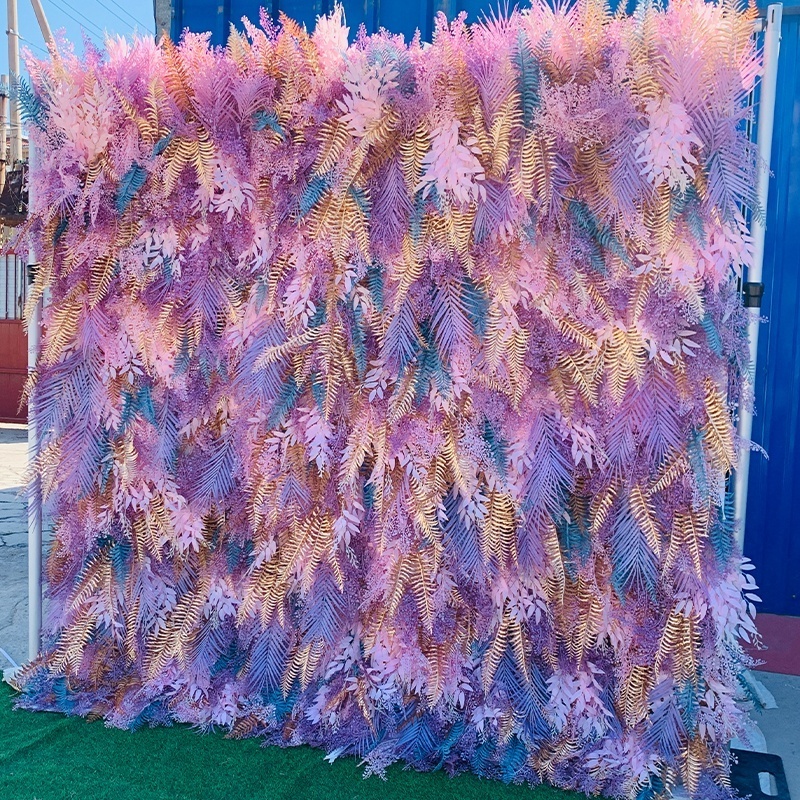 Wholesale Artificial Floral Rose Feathered Black Flower Wall Panel Backdrops Wedding Events Graduation Party Birthday Decoration