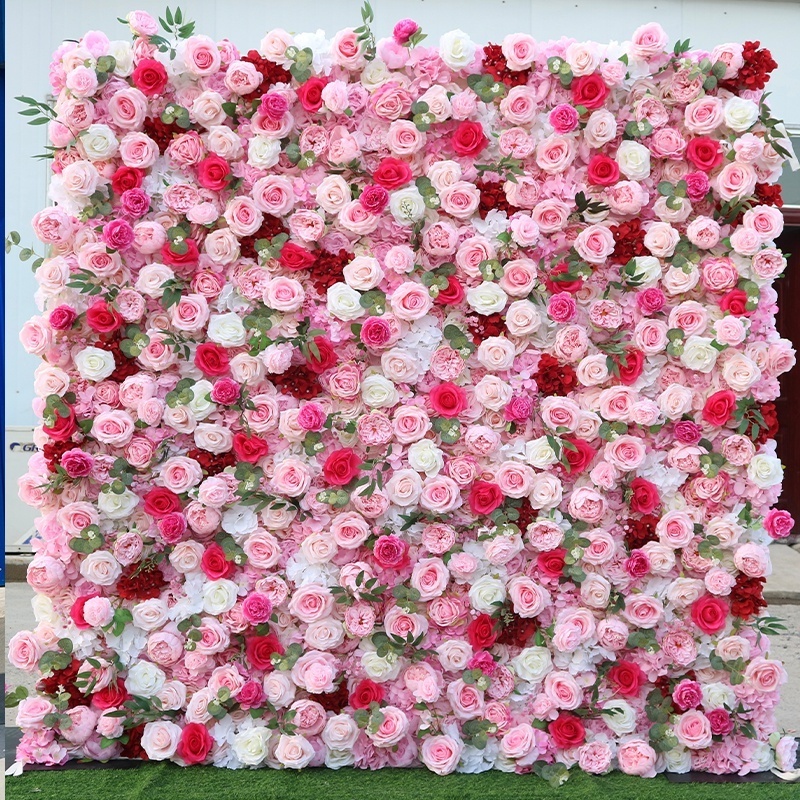 Wedding Prom Royal Artificial Flower Wall Backdrop Photo Booth Fairy Birthday Party DIY Floral Panels Background Decorations