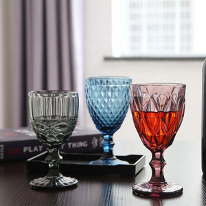 High Quality Red Wine Glasses Party Christmas Vintage Color Crystal Cocktail Goblet for Home and Bar Water Cup