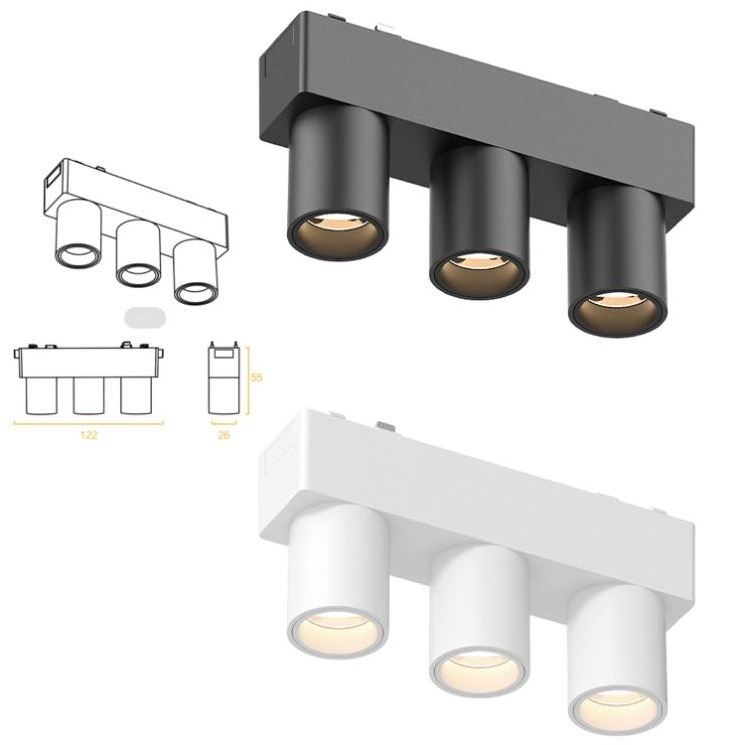 Voc Led Spotlight Square Design Color Changing Track Lighting Tracklights Light Gu10 Line Grille Lamp12v, 24V, 110V, 220V 4W