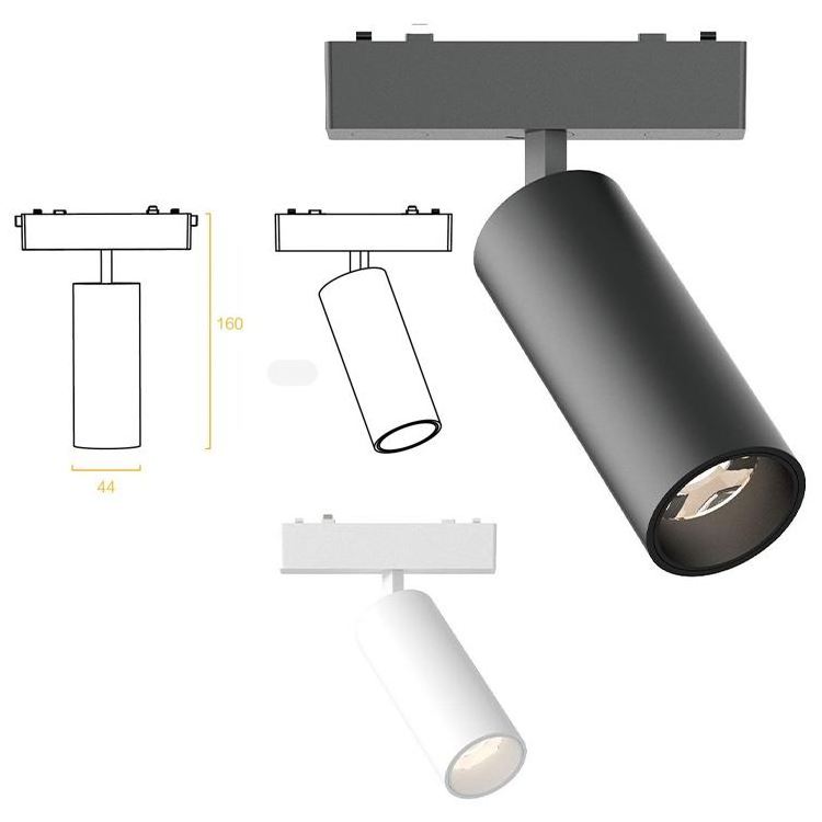 VOC surface mounted spotlight nickel finish Track Lighting Ceiling shanyuan spotlight12V, 24V, 110V, 220V fixture pc