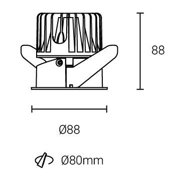 VOClighting Commercial Down Light Presentation Recessed LED Downlight Spot Light Housing Fixture Cover