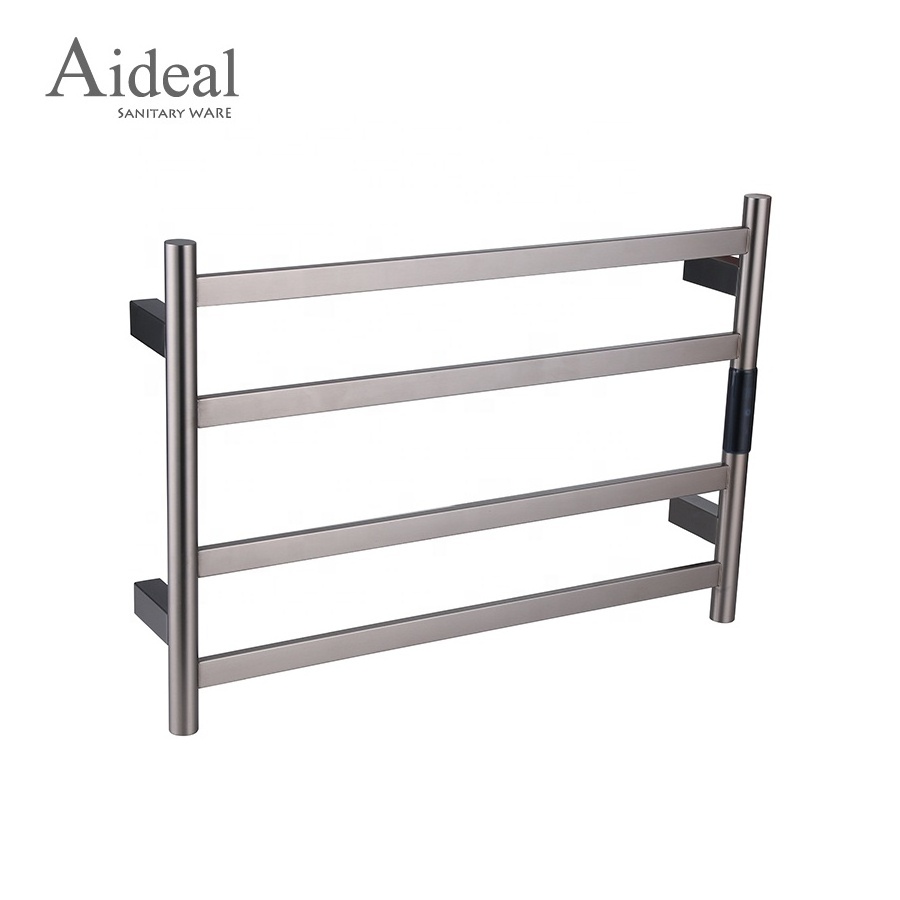 Say goodbye to wet towels 75W quick dry stainless steel 4 towel bar electric heated towel rack