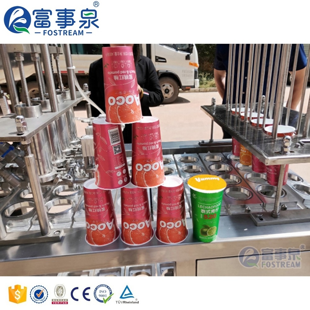 Factory Price Automatic Fruit Juice Jelly Pudding Milk Ice Cream Yoghurt Yogurt Cup Filling Sealing Packing Machine