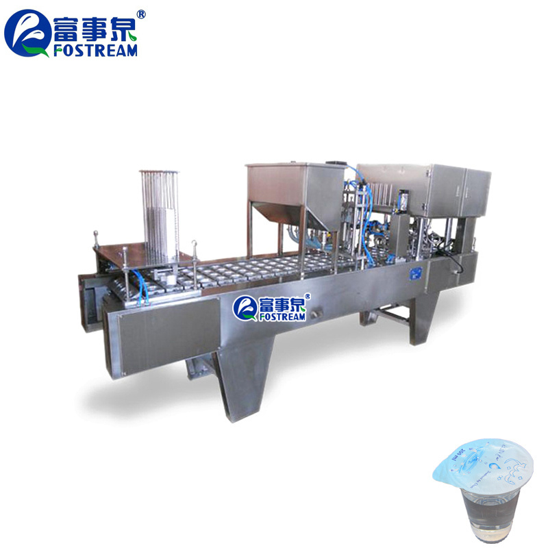 Factory Price 2 Lines Automatic Rotary Plastic Jelly Yogurt Mineral Water Cup Filling Machine