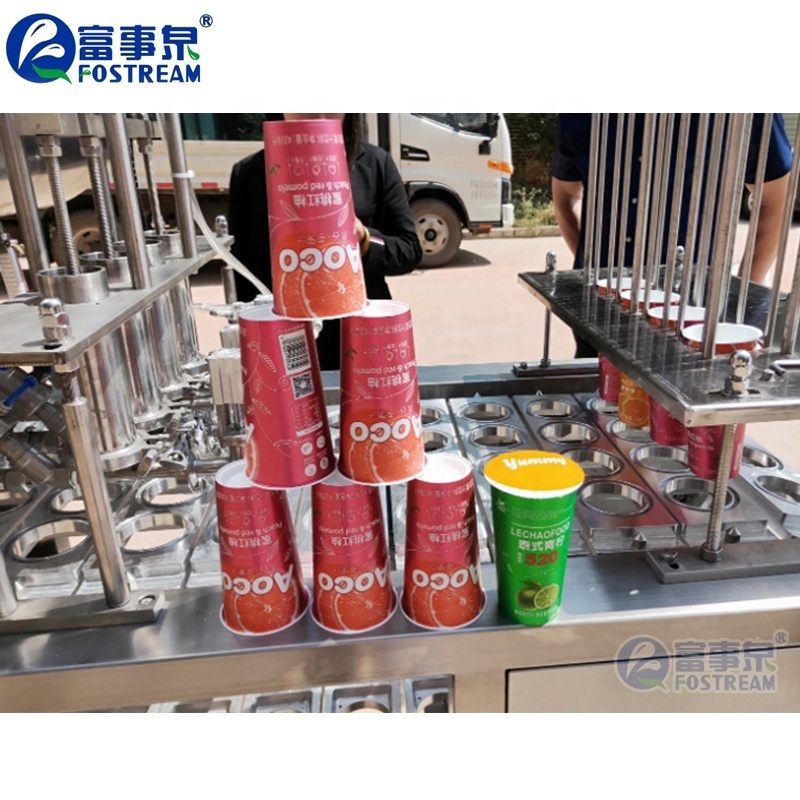 Factory Price 2 Lines Automatic Rotary Plastic Jelly Yogurt Mineral Water Cup Filling Machine