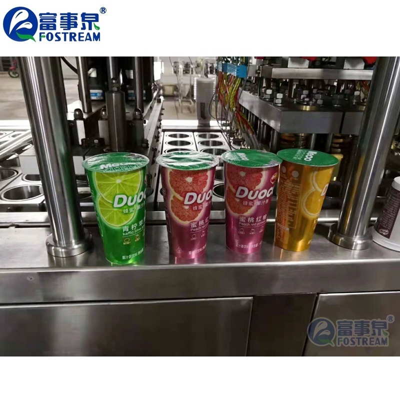 Factory Price 2 Lines Automatic Rotary Plastic Jelly Yogurt Mineral Water Cup Filling Machine