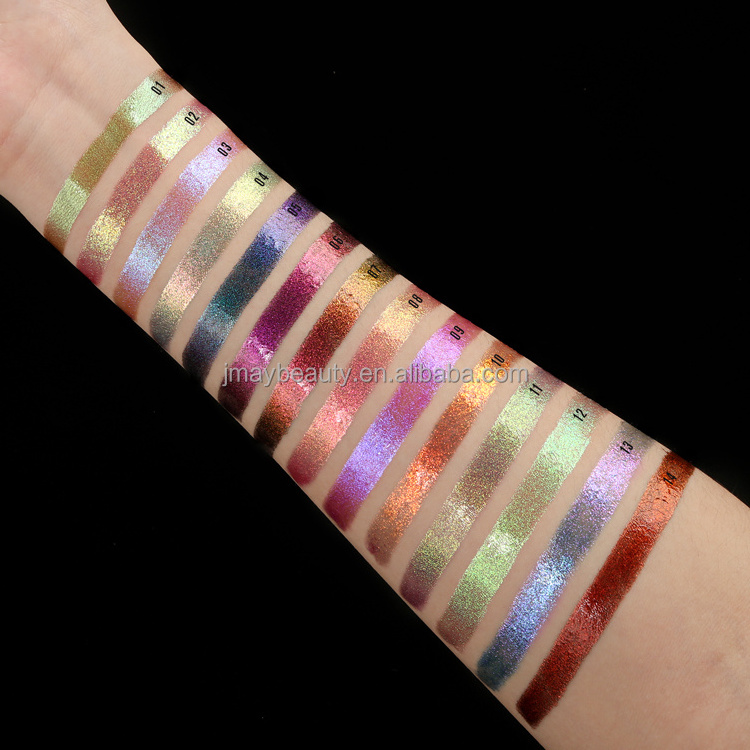 Bulk Private Label Waterproof Liquid Duochrome Multichrome Metallic Effect Shine Color Changing Glitter Chameleon Lip Gloss