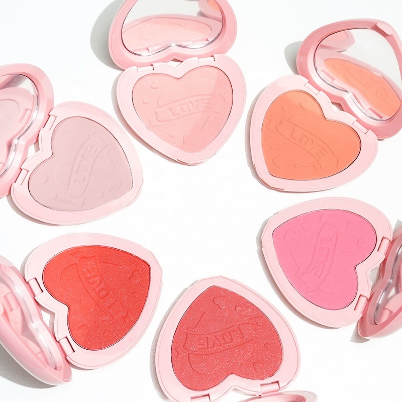 Heart Shaped Blush Long Lasting Mixing Color Cream Blush Private Label Customized Logo Cruelty Free Waterproof Blush