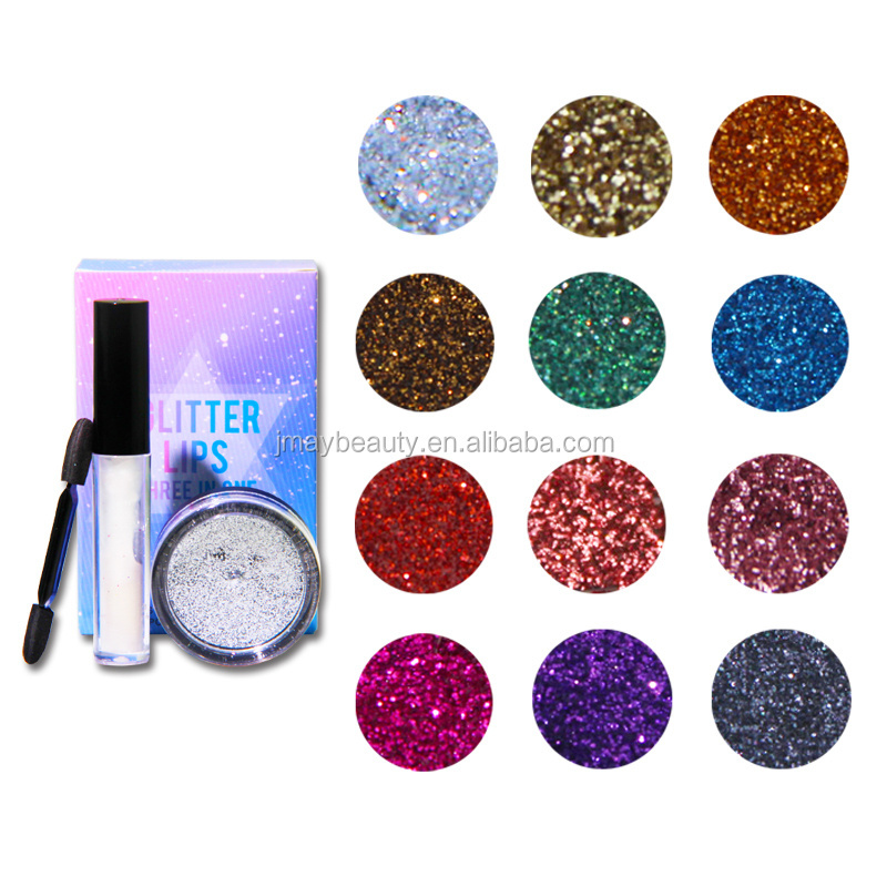 No Logo Loose Glitter Eyeshadow Kit Glitter Eye Shadow & Lip Powder with Glue