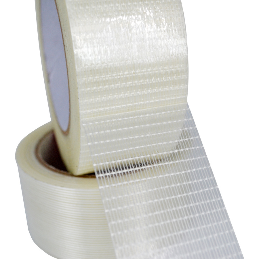 Transparent Self Adhesive Reinforced Strapping Fiberglass Filament Tape for heavy packing