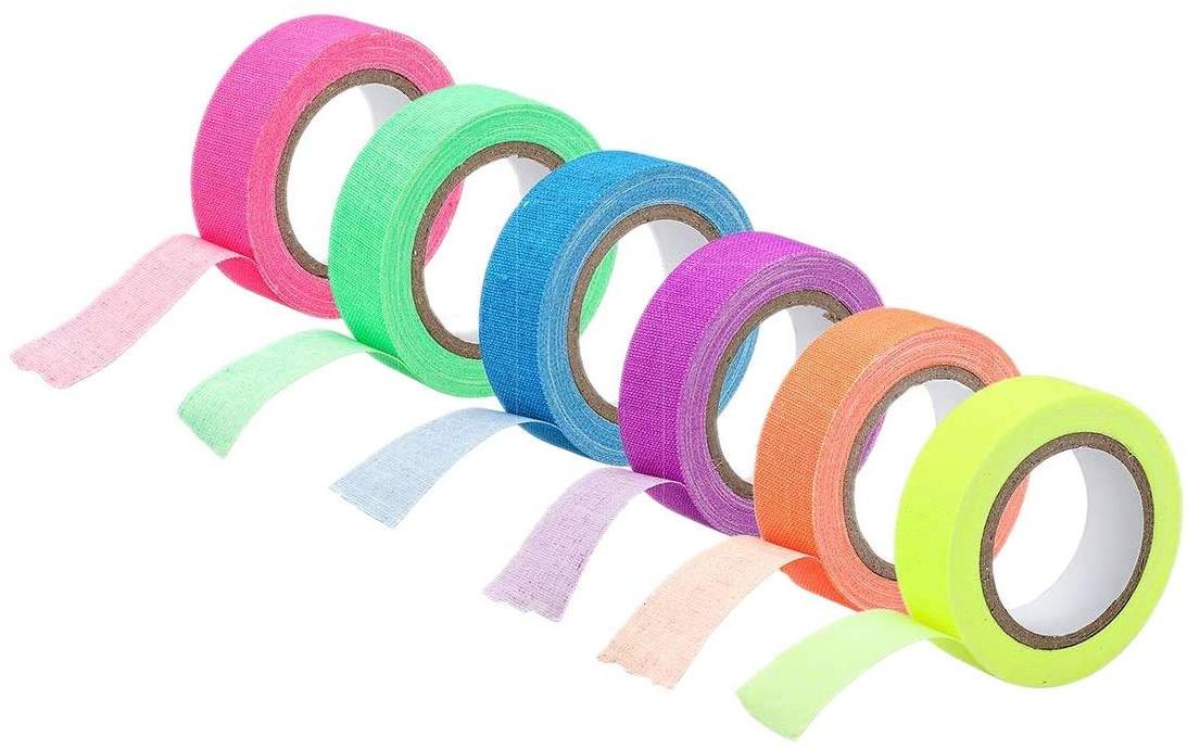 Uv Blacklight Neon Fluorescent Duct Gaffer Cotton Tape For Party Decoration