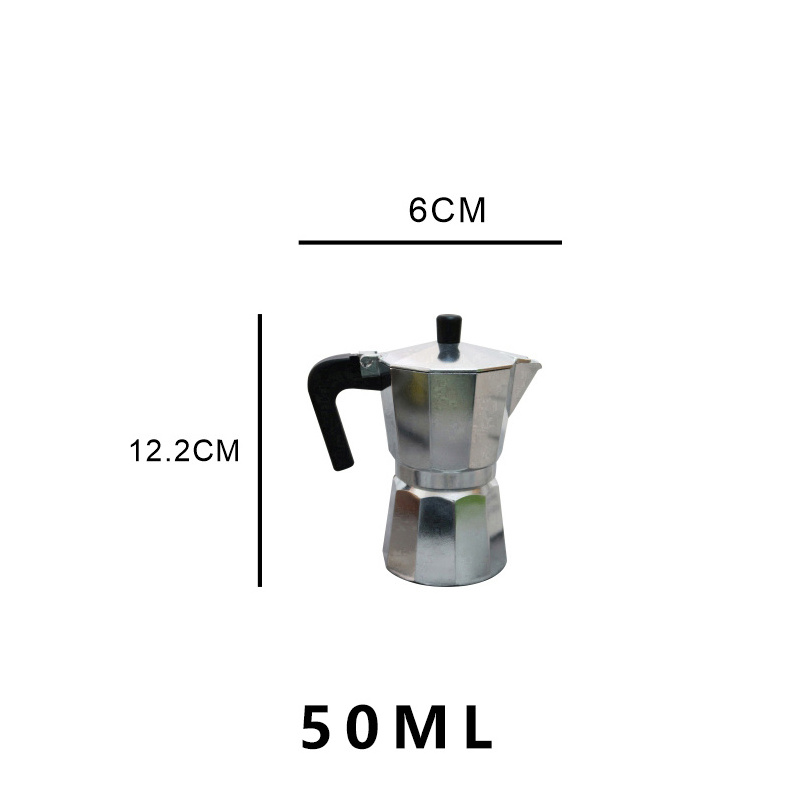 Classic Italian Style Stovetop Espresso Maker Aluminum Moka Pot for Coffee Brewing 50ml 100ml 150ml 300ml 450ml 600ml