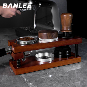 Double Layer Solid Wood Coffee Tamper Holder Coffee Distributor Portafilter Tamper Station Barista Tool Coffee Accessories