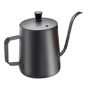 600ml Tea Kettle 304 Stainless Steel Coffee Pot Coffee Kettle with Long Wooden Handle