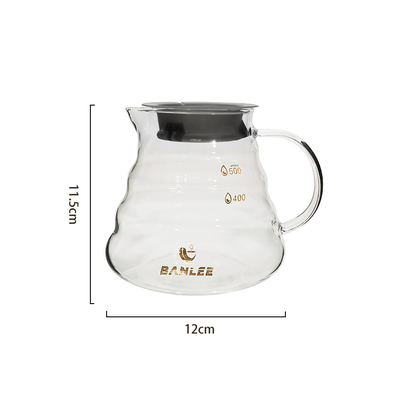 Banlee 600ml Cloud Shape Clear Coffee Server Standard Glass Coffee Dripper Pot Pour Over Share Pot Carafe Coffee Pot