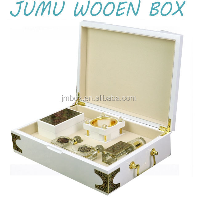 piano white lacquer finish luxury wooden perfume gift packaging box arabic