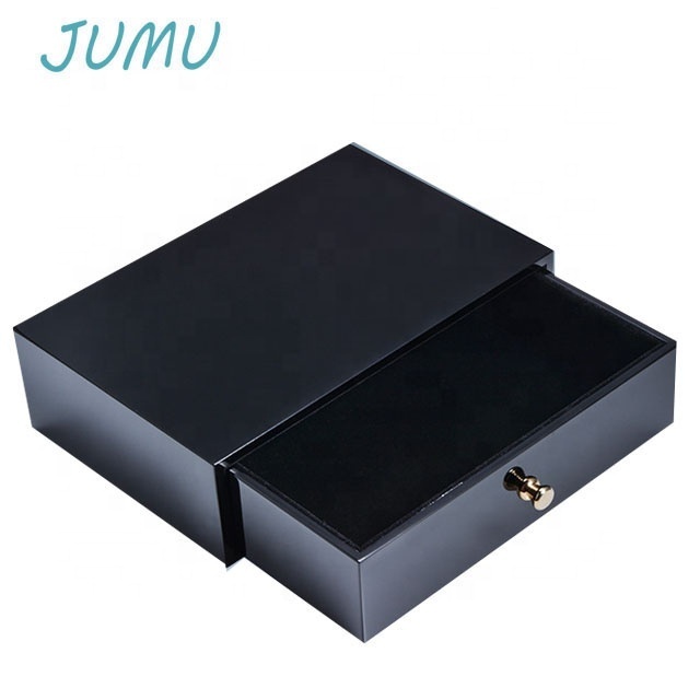 hot sale new design luxury piano black lacquer finish wooden playing cards packaging box