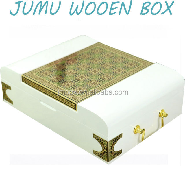 piano white lacquer finish luxury wooden perfume gift packaging box arabic