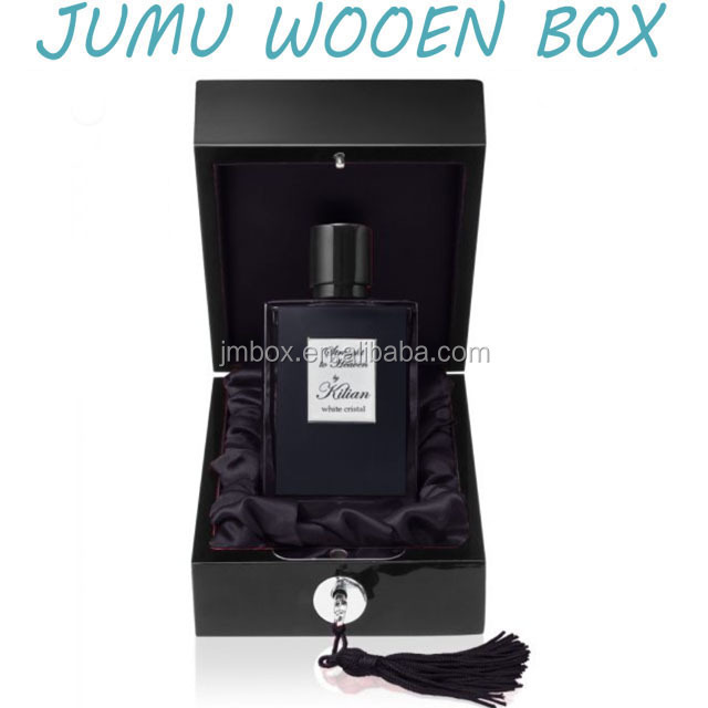 luxury design wood perfume box with silver key lock