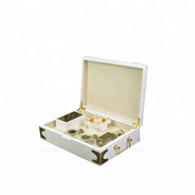 piano white lacquer finish luxury wooden perfume gift packaging box arabic