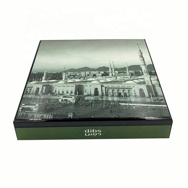 hot sale new design luxury wooden chocolate date box with arab picture