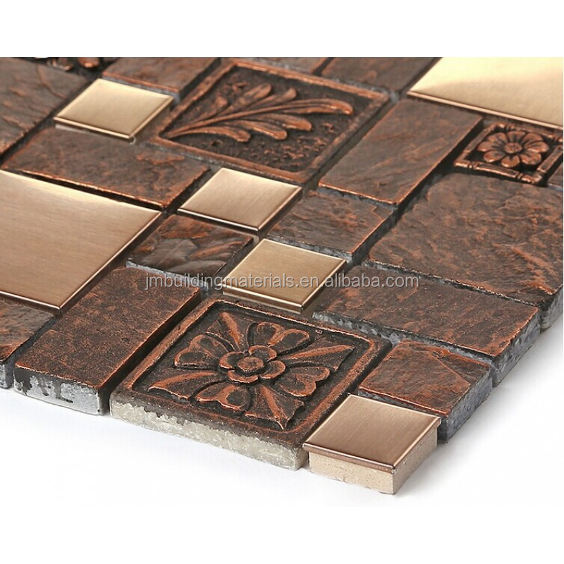 Wholesale Porcelain tiles Square Mosaic Tile Designs Stainless Steel Metal Tile Tlooring Kitchen Backsplash