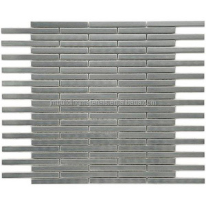 hairline silver brick stainless steel mosaic tile-- metal mosaic