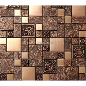 Wholesale Porcelain tiles Square Mosaic Tile Designs Stainless Steel Metal Tile Tlooring Kitchen Backsplash