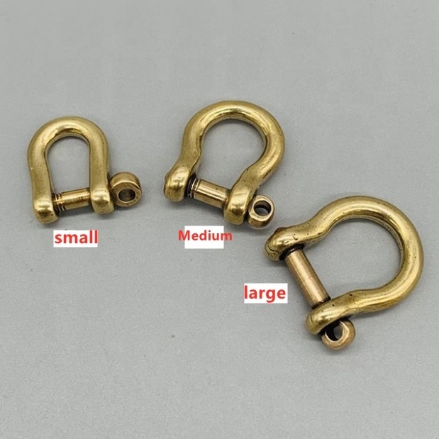 Popular Brass copper U Shape Horseshoe Buckle D buckle Purse rings strap rings for leather craft