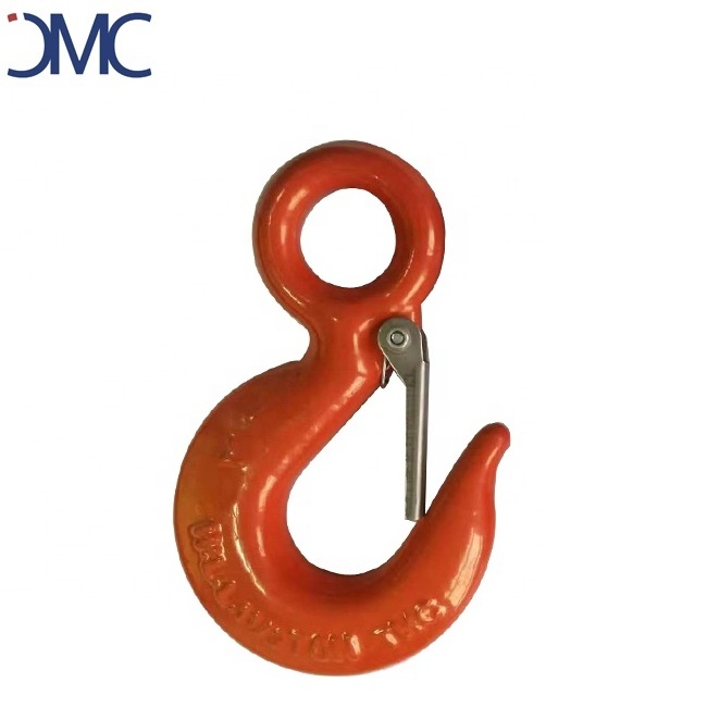 Drop Forged Lifting Eye Hoist Hook With Safety Latch Big Eye Hook