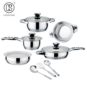 None Stick New Design Stainless Steel Cookware Set Pots And Pans Set Removable Handle For Induction Cooker